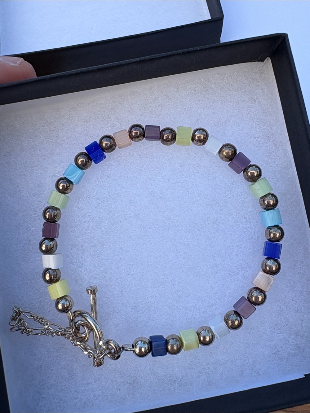 Rare Vintage Silpada Sterling Silver Squash Bead Bracelet with a Toggle Clasp - Picture 4 of 4